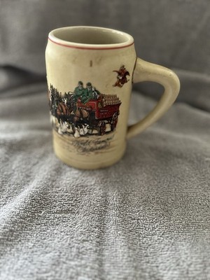 Budweiser 1990 Holiday Stein CS1990 Clydesdales Beer Mug Susan Sampson
