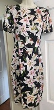 DOLCE & GABBANA Silk Sheath dress Floral Lilly size 38 XS Feminine 