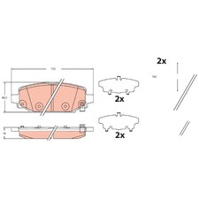 Satz Bremsbeläge Bremsklötze hinten für Jeep Wrangler 4 JL | 23863644