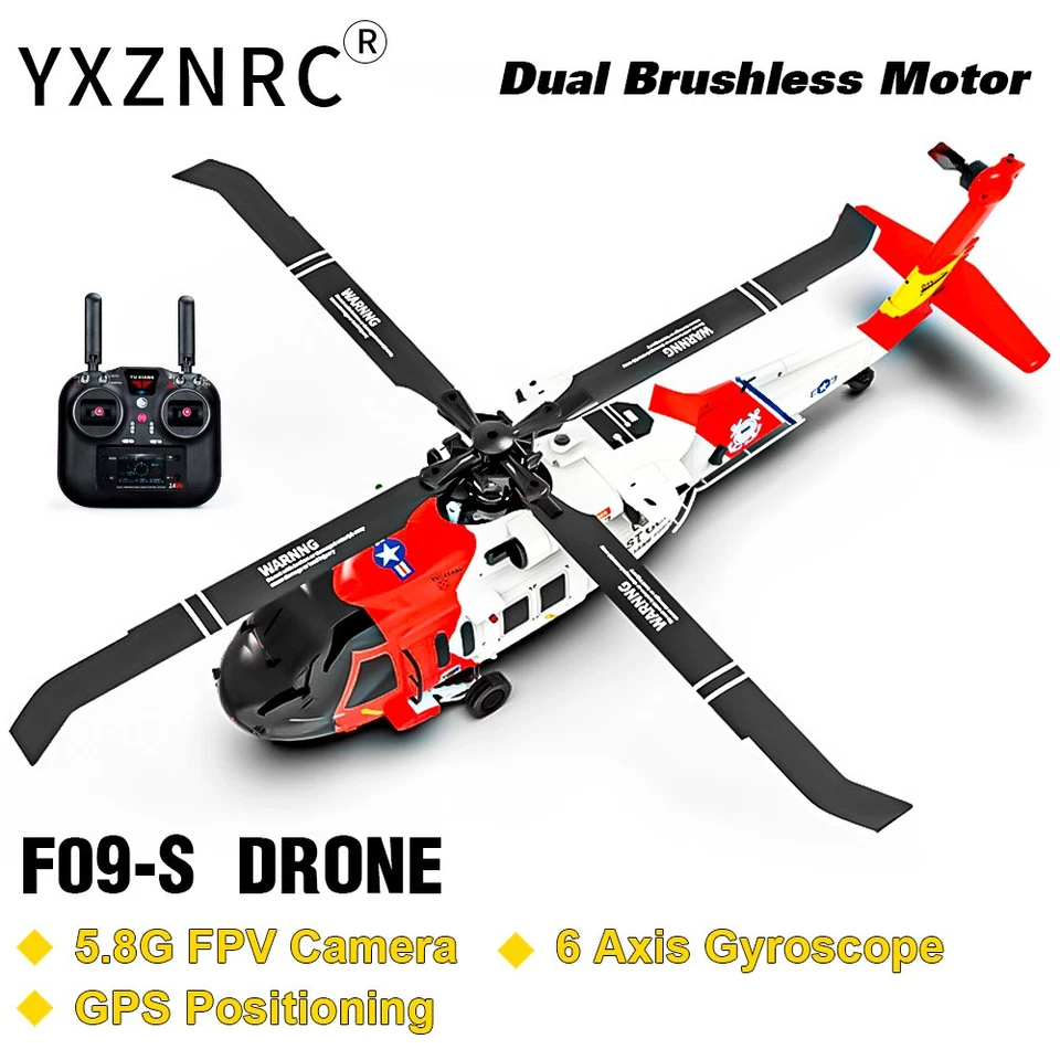 Yuxiang RC Helicopter F09S 2.4G 6CH Gyro GPS Brushless 2 battery Without Camera - Image 2 of 4