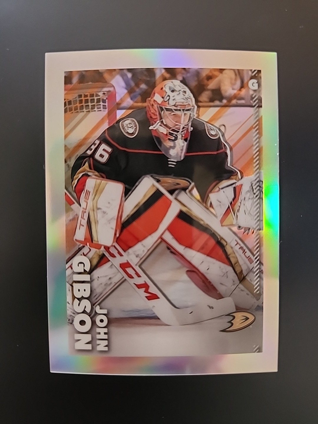 2022-23 Topps Chrome Sticker NHL #10 John Gibson Refractor /99 Anaheim Ducks