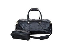 21" Leather Travel Duffel Bags for Men and Women with Toiletry Bag and Shoe C...