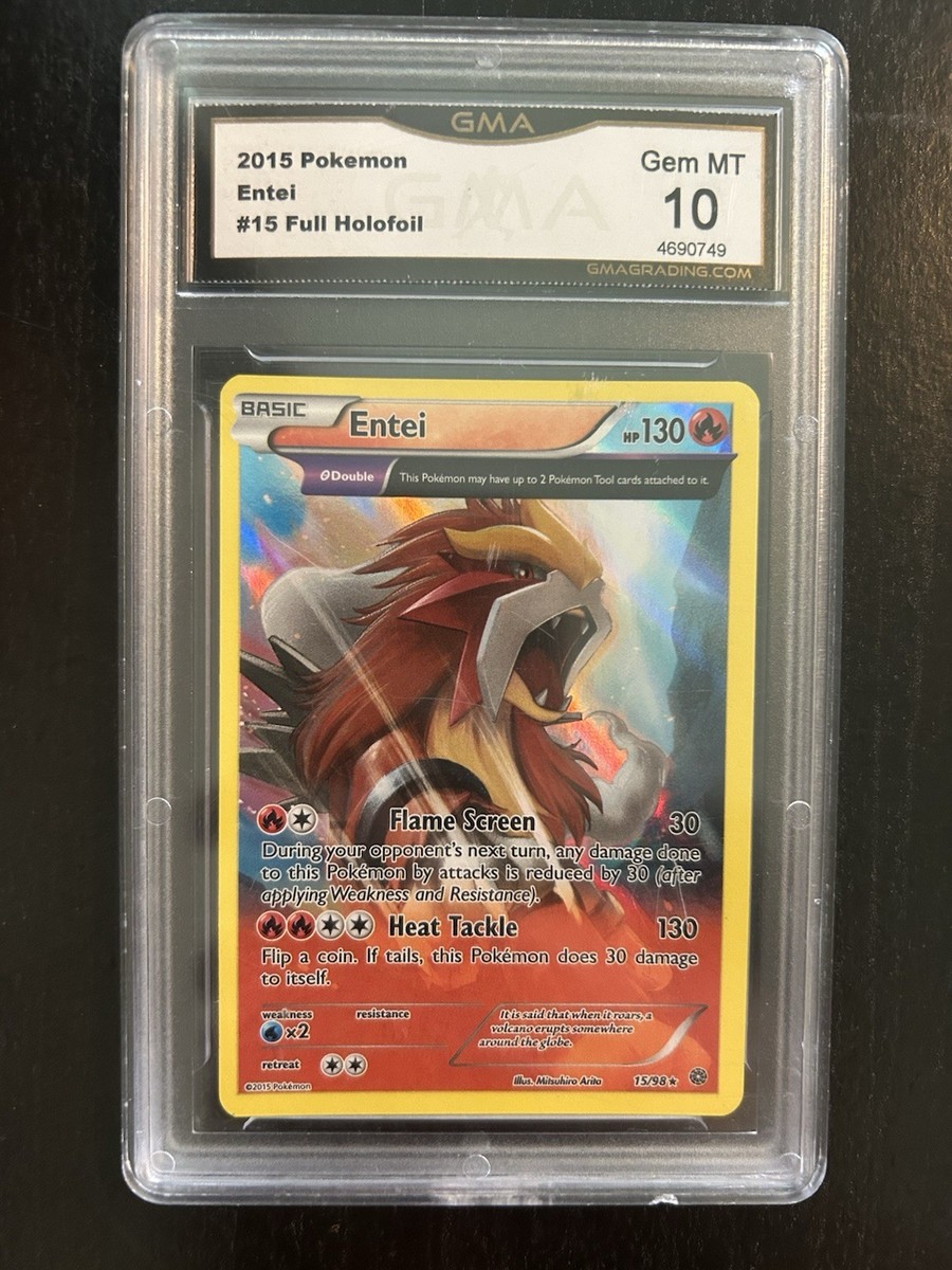 Pokemon XY Ancient Origins Entei 15/98 Holo GMA 10 Gem Mint Low