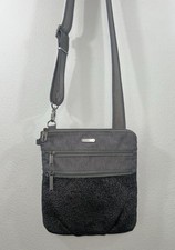 Baggallini Gray Grey Two Tone Crossbody Bag Securtex Anti-Theft Zip RFID Pockets