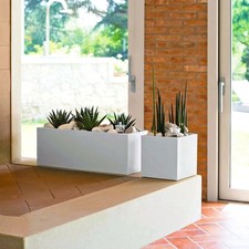 Blumentopf Blumenkasten in weiß 60x20 cm und 18x18 cm in eckig Euro3Plast Kube