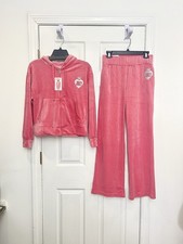 New Juicy Couture Size S Velour Tracksuit Set Pink Lemonade