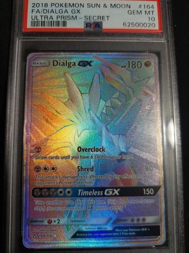 Dialga GX (Secret Rare) 164/156 Sm-Ultra Prism Holo PSA 10 Gem Mint