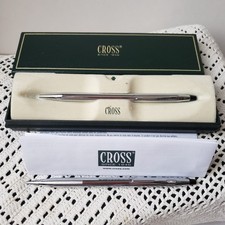 Vtg Cross Chrome Pen  Pencil Set 3501 Boxed With Papers Made in USA Lifetime
