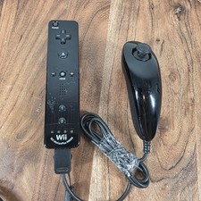 Nintendo Wii Motion Plus Controller RVL-036 Wiimote Black Nunchuck Original OEM
