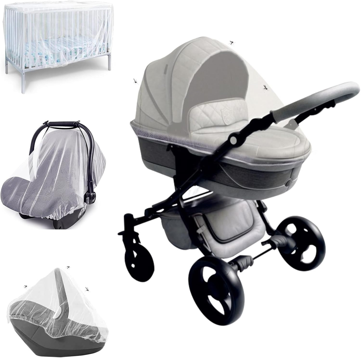 Zanzariera Universale 4 in 1 per Passeggino e Carrozzina