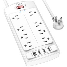 6FT Surge Protector Power Strip, Extension Cord with 8 Outlets and 4 USB Port...