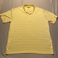 Greg Norman Golf Polo Mens 2XL Yellow Short Sleeve Dri Fit Lightweight Comfort