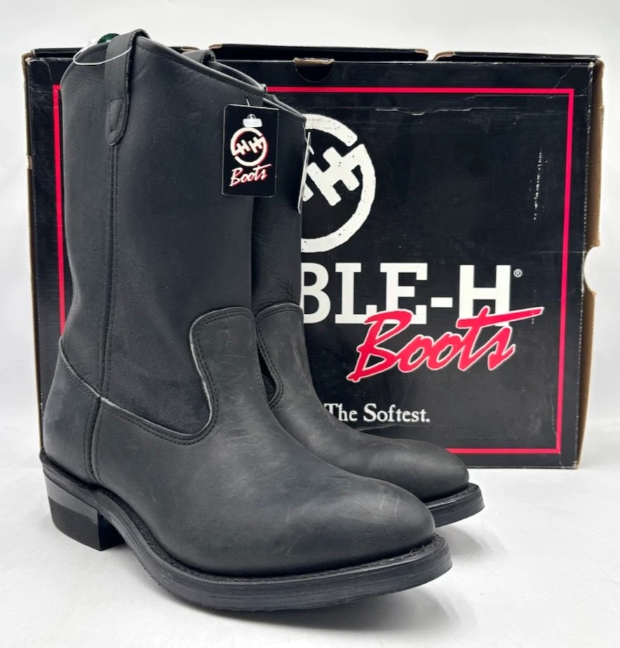 Double-H Boots Black Western Boots for Men for Sale | Shop New