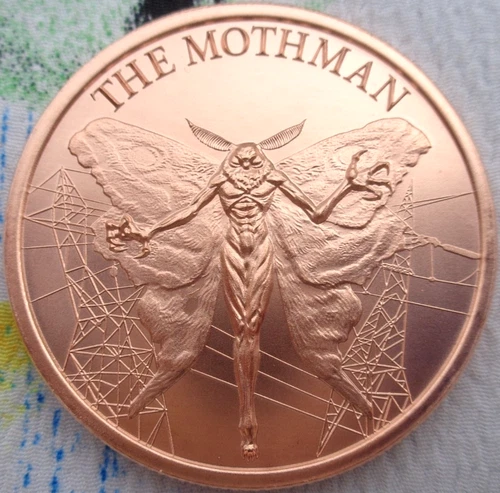 1 oz. THE MOTHMAN #11 Cryptozoology Series .999 fine copper round