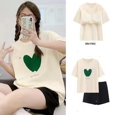 Women's Pajamas With Chest Pads Two-Piece Models Of New Short-Sleeved Homewear