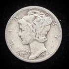 90% Silver - 1943 Mercury Dime Circulated Junk Silver US Coin - A1-20
