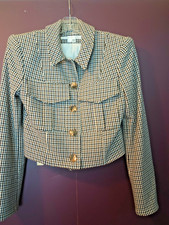 Veronica Beard cropped jacket, "Fulham" model, houndstooth. Size 0. DS07