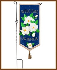 EVERGREEN GARDEN FLAG  WELCOME FRIENDS  EVERLASTING IMPRESSIONS - BRAND NEW