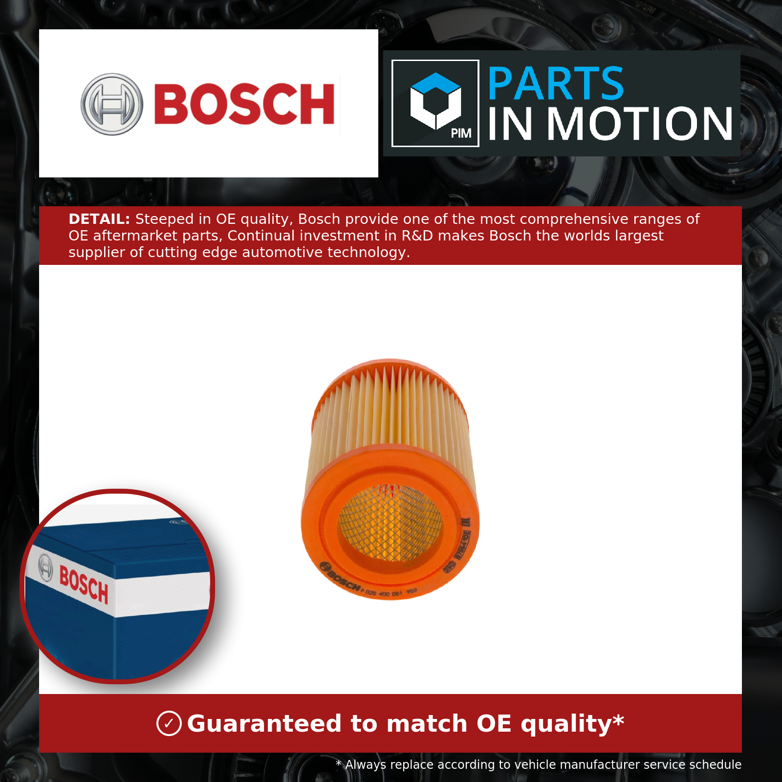 Air Filter fits HONDA CR-V Mk2 RD5 2.0 02 to 06 K20A4 Bosch 17220PNAH01 Quality - Image 10