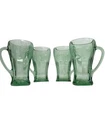 Vintage Libbey Coca-Cola Heavy Green Glass 14 oz Mugs w/Handle Set of 4