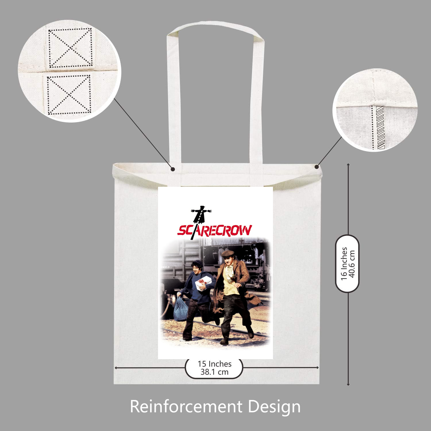 1973 Scarecrow Movie Poster Tote Bag - Vintage Film Fan Gift