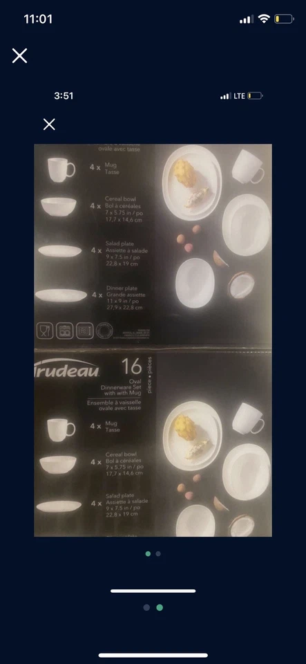Juego de comedor de porcelana de comedor fino Trudeau - 16 piezas cama baño más allá Foto 2 de 2