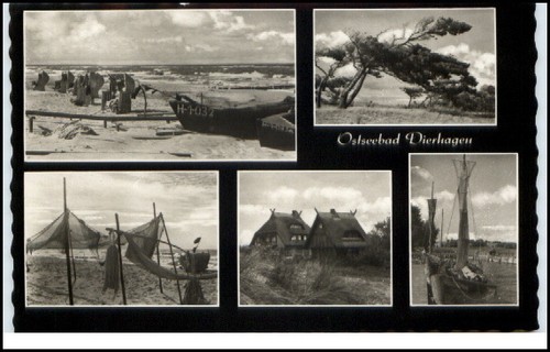 Dierhagen Baltic Sea resort GDR 5 x multi-picture card 1966 used beach views