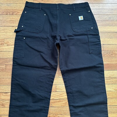 NWOT Vintage Carhartt Black Double Knee Workwear Pants 42x30 Men