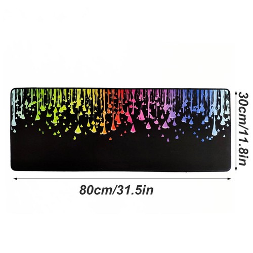 Large Mouse Pad Colorful Raindrops Desk Mat Non-Slip Waterproof Gaming Office - Picture 2 of 7