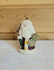 Vintage Santa Christmas Ornament With Toy Bag C44