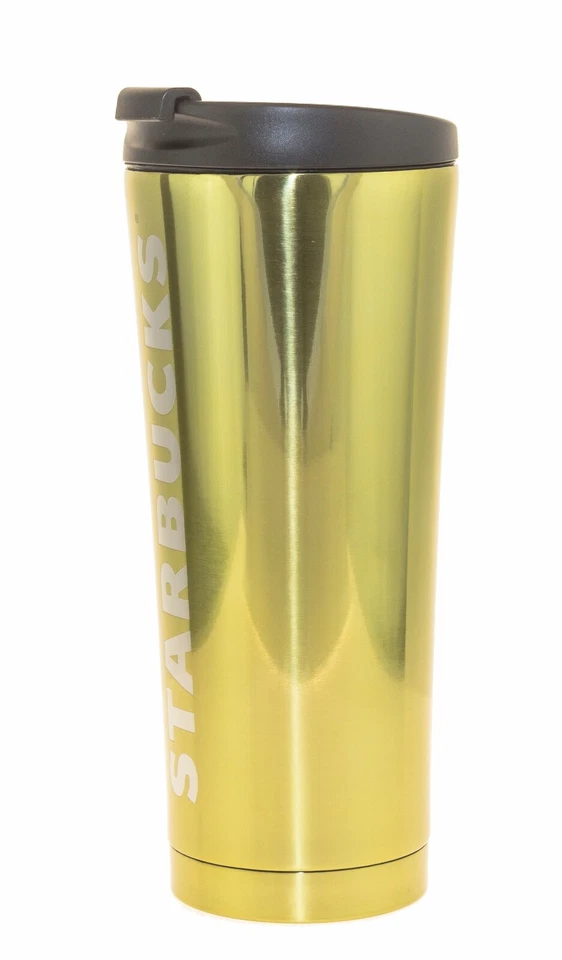 Espejo vaso Starbucks acero inoxidable aislado al vacío dorado 16 fl oz Foto 2 de 3