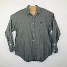 Ralph Lauren Polo Golf Men's XL Shirt Black White Houndstooth Button Up BM16