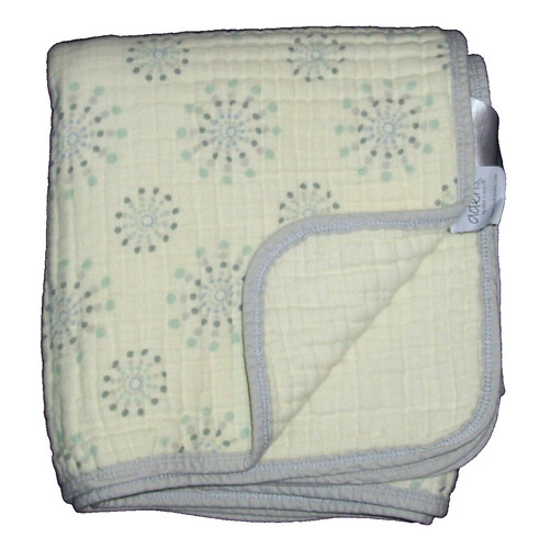 Aden Anais Yellow Green Beige Medallion Thick Muslin Dream Baby Blanket Quilt