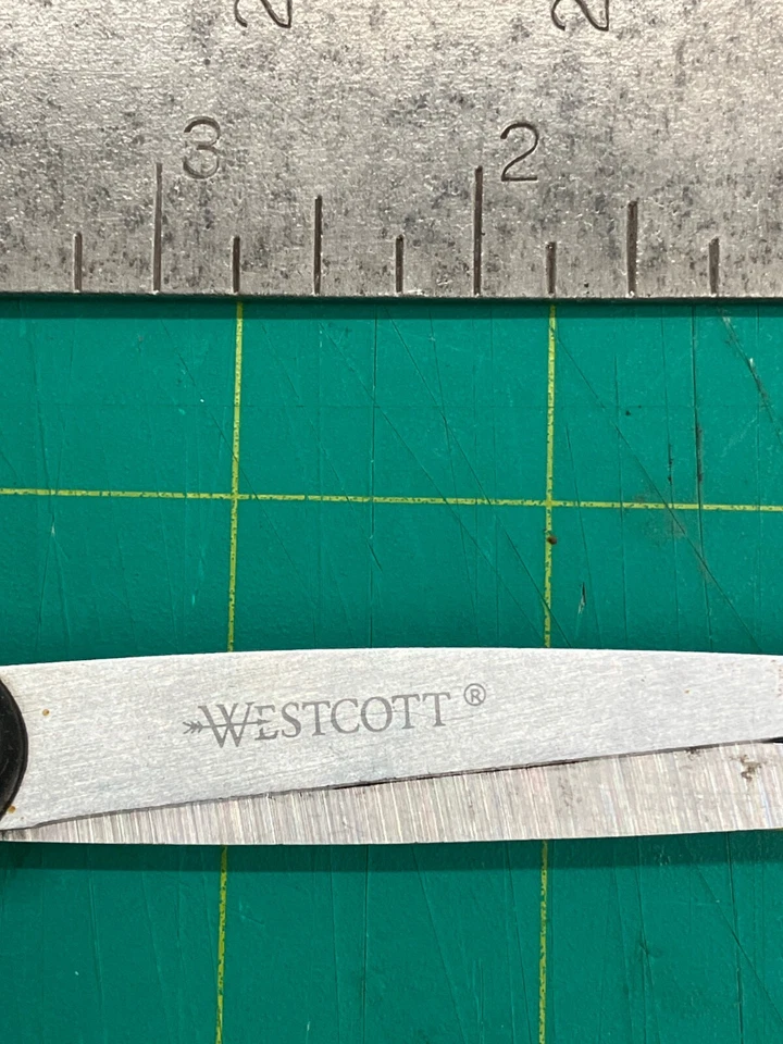 Vintage 7" Westcott KleenEarth Recycled Stainless Steel Scissors W/Black Handles - Image 2 of 4
