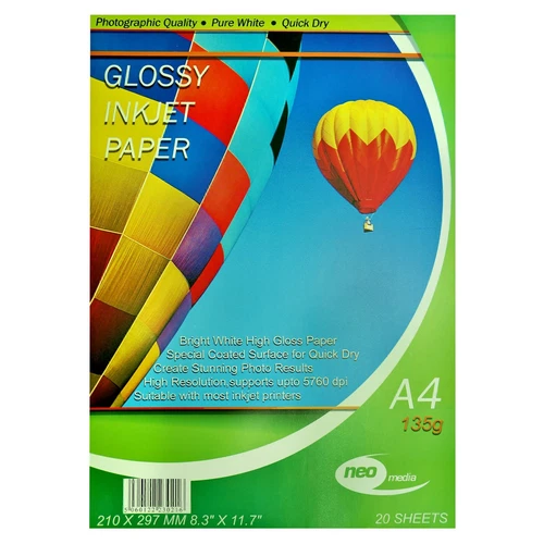 Neo Media Glossy A4 Inkjet Photo Paper 210gsm - 100 Sheets