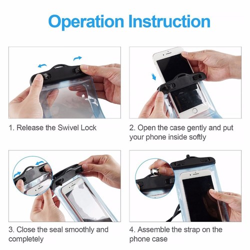 10 PCS. Waterproof Bag Underwater Pouch Dry Case Cover For iPhone Samsung LG - Picture 6 of 7