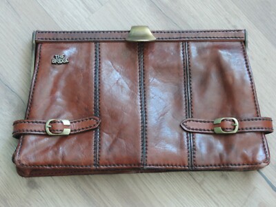*** THE BRIDGE *** LADIES LEATHER HANDBAG WITHOUT HANDLE - BROWN - BAG ***