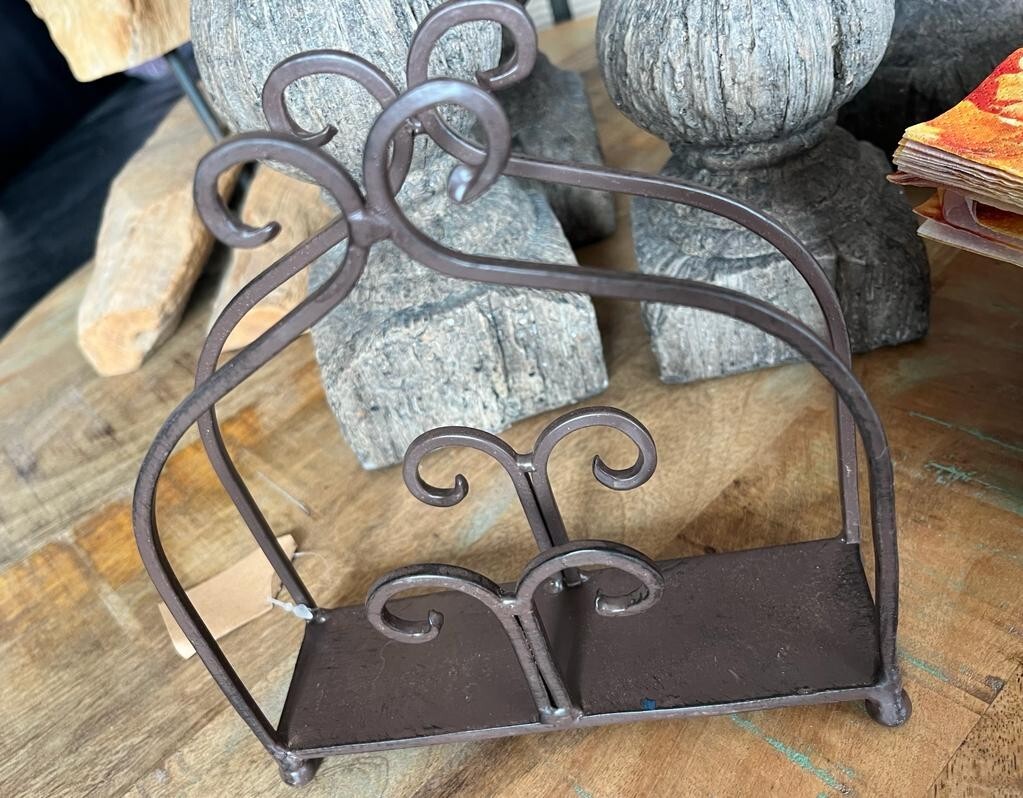 SUPERDANT Serviettenhalter – Schwarzes Eisen, Design Wie Ein Wasserkocher, 12,5x9x5 Cm