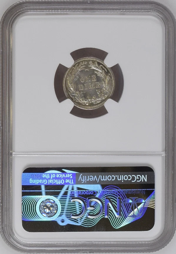 :1906-P 1OC LIBERTY HEAD BARBER DIME GEM NGC MS65 BLAST WHITE RARE R6 HIGH GRADE - Image 2 of 2