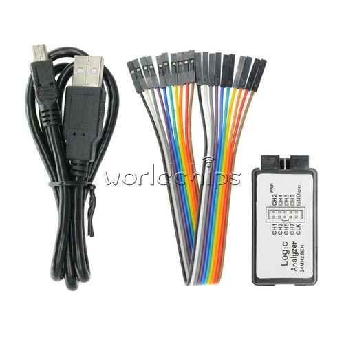 IIC SPI LHT00SU1 24MHz USB Logic Analyzer & Connection line Test Clamp Clip Kit - Picture 4 of 27