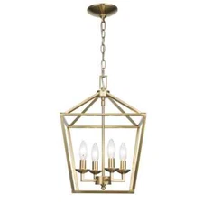 Home Decorators Collection Weyburn 4-Light Gold Farmhouse Chandelier Light