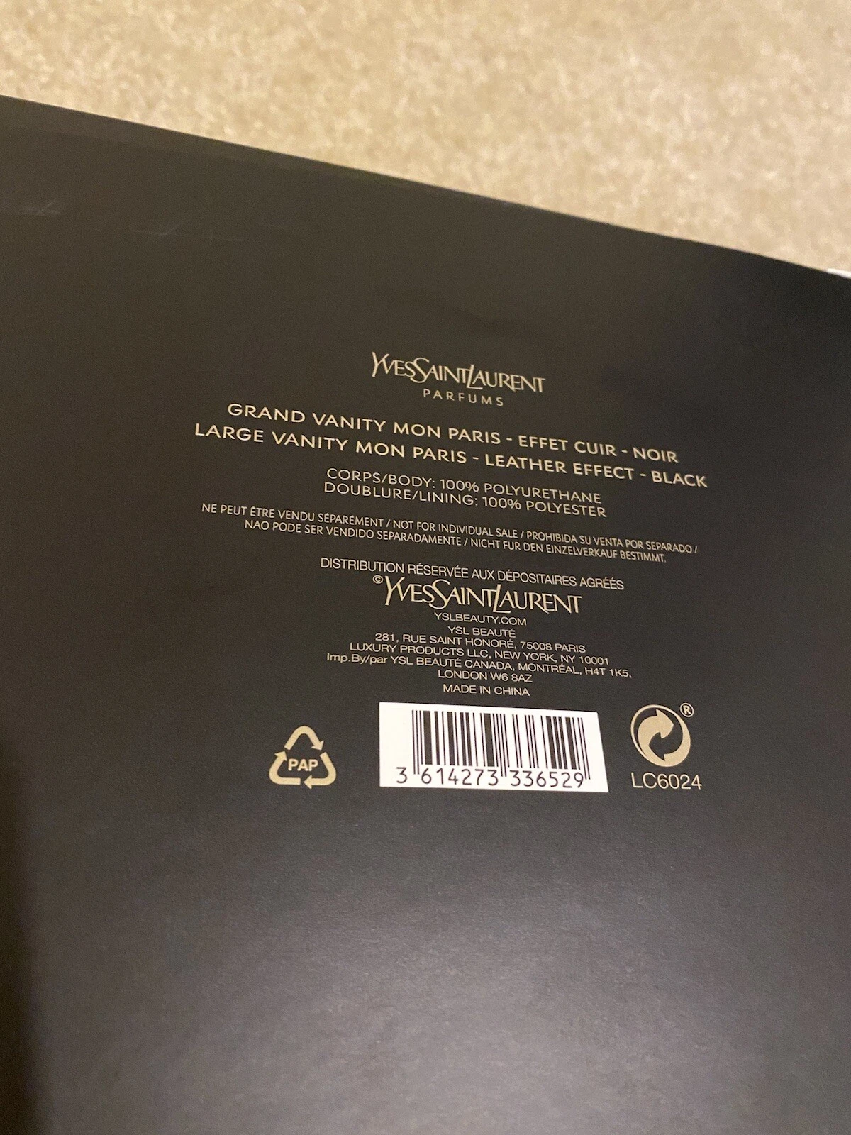 SAINT LAURENT (YSL) NUOVO YSL Yves Saint Grande Nero Vanity