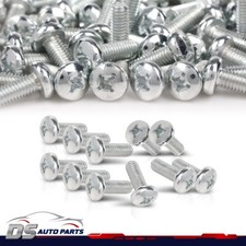 100 Per Bag Silver License Plate Screws Fit For Toyota Honda Lexus New