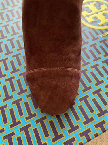 Designer Tory Burch Rich Chocolate Brown Suede OTK Boots. Size US 7. Stunning! - Picture 12 of 14