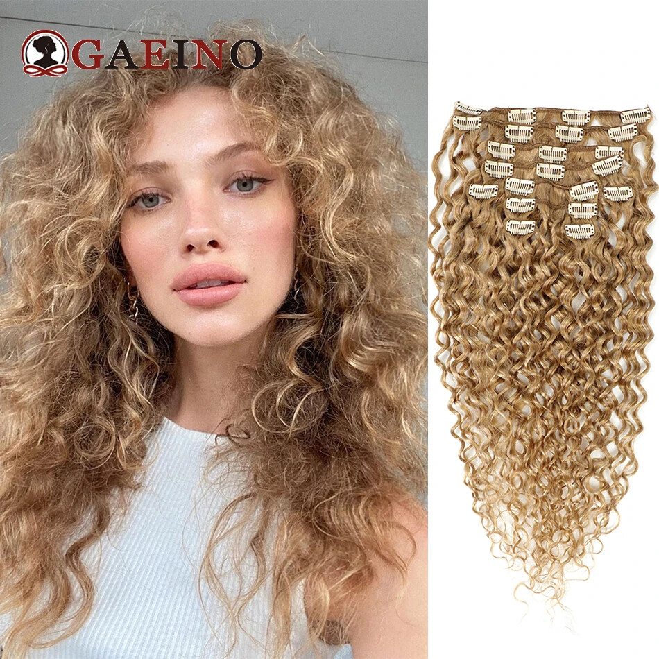Water Wave Clip In Human Hair Extensions 10Pcs/Set Remy Hair For