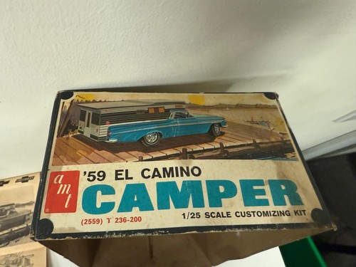 Vintage AMT 1959 '59 EL CAMINO CAMPER Modellbausatz - ungebaut / *LESEN* - Bild 23 von 23