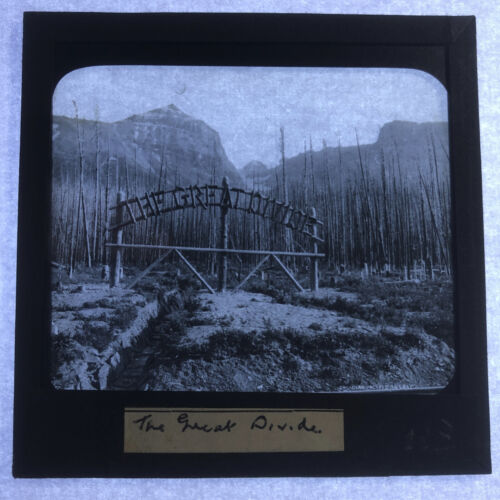 1800's Victorian Glass Magic Slide Canadian Pacific Railway The Great Divide - Photo 1/1