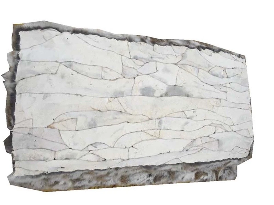 Manta de retazos de piel de conejo real invierno cuero suave cálido 43,3" X 21,6" Foto 3 de 4