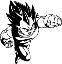 Vinyl Decal Truck Car Sticker Laptop - Dragon Ball Z Super Saiyan Vegeta v3