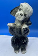 Ceramic Poodle Sit & Beg Dog Statue Figurine 7" Tall  Vintage Ornament